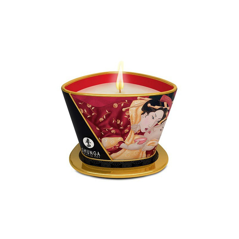 Shunga Chandelle de massage ROMANCE Fraise 170mL